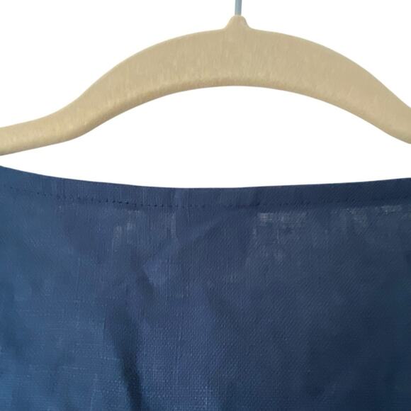 Lintico Linen Luna Dress Button Top Gathered Waist Navy Blue size XL - Picture 9 of 11